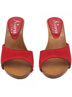 Kiara Shoes ZOCCOLO IN CAMOSCIO COLOR... Rosso
