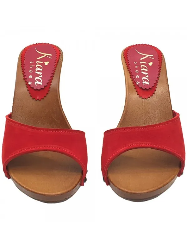 Kiara Shoes ZOCCOLO IN CAMOSCIO COLOR... Rosso