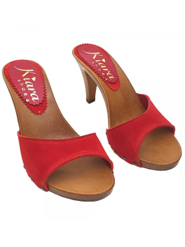 Kiara Shoes ZOCCOLO IN CAMOSCIO COLOR... Rosso
