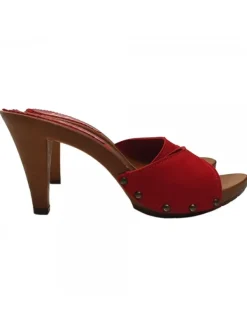 Kiara Shoes ZOCCOLO IN CAMOSCIO COLOR... Rosso