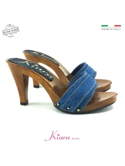 Kiara Shoes ZOCCOLO IN JEANS TACCO 9 CM Hot
