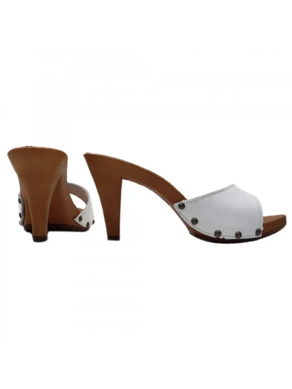 Kiara Shoes ZOCCOLO IN PELLE BIANCA... BIANCO New