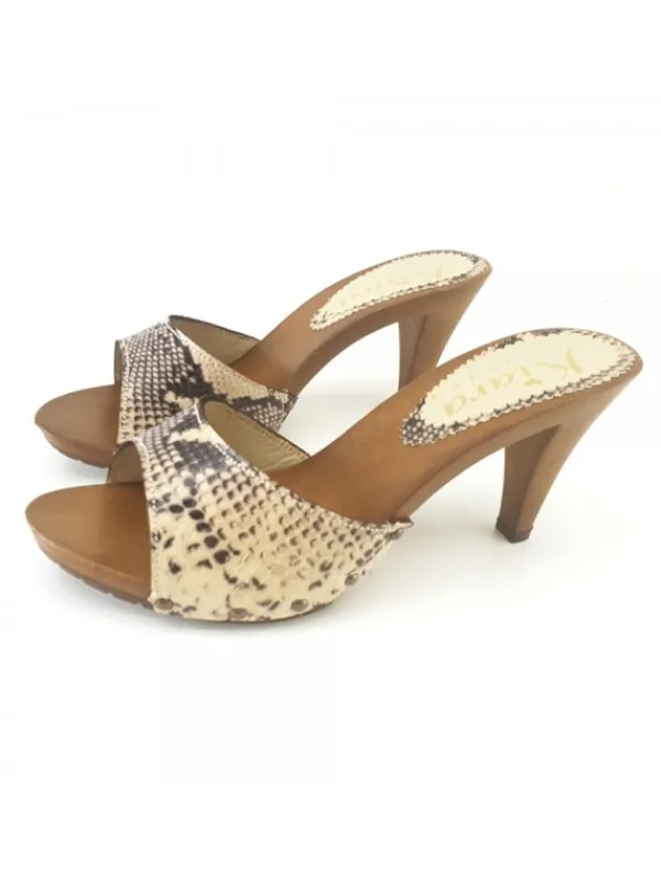 Kiara Shoes ZOCCOLO IN PITONE BEIGE Sale