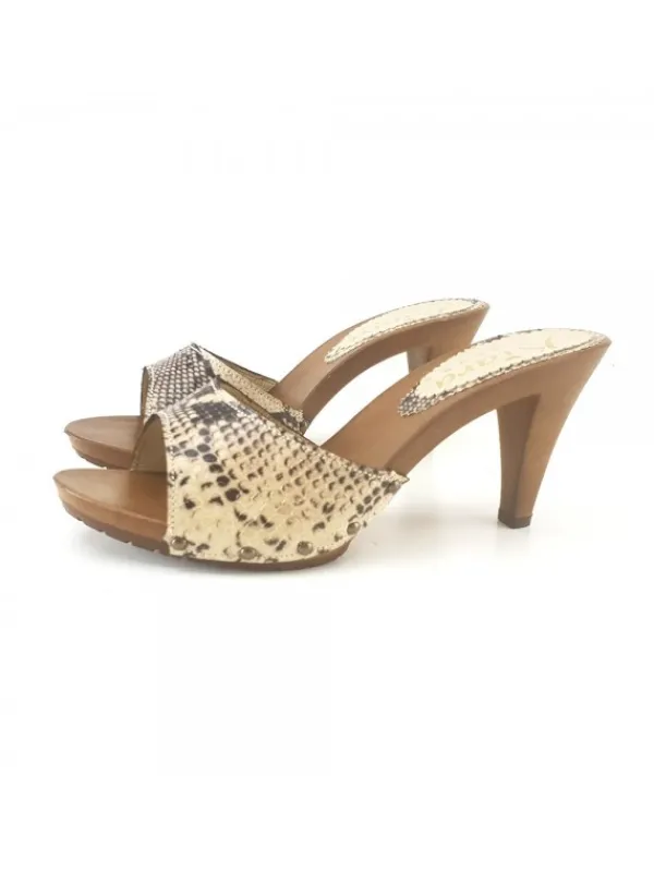 Kiara Shoes ZOCCOLO IN PITONE BEIGE Sale