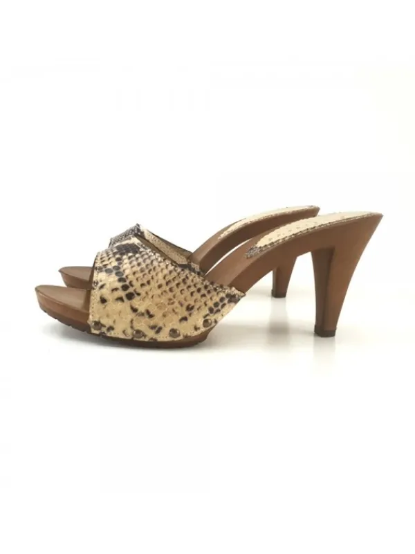 Kiara Shoes ZOCCOLO IN PITONE BEIGE Sale