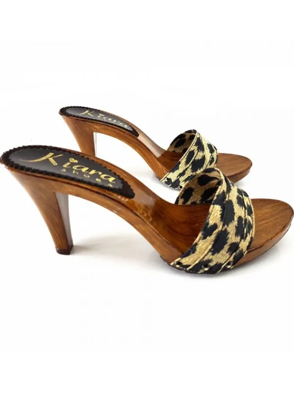 Kiara Shoes ZOCCOLO LEOPARDATO TACCO 9 CM Discount