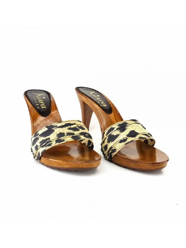 Kiara Shoes ZOCCOLO LEOPARDATO TACCO 9 CM Discount