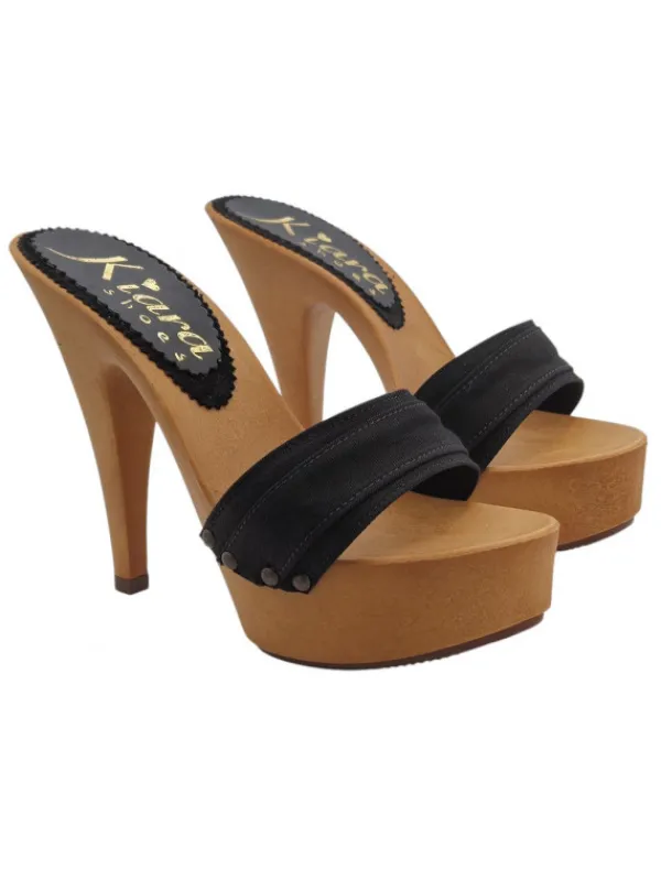 Kiara Shoes ZOCCOLO MOU TACCO 13 CM Nero Discount