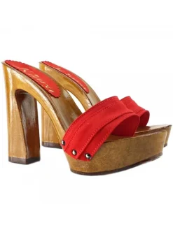 Kiara Shoes ZOCCOLO CON TACCO COMODO Rosso Discount