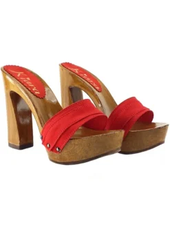 Kiara Shoes ZOCCOLO CON TACCO COMODO Rosso Discount