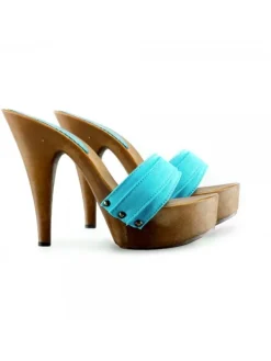 Kiara Shoes ZOCCOLO MOU TACCO 13 Turchese Hot