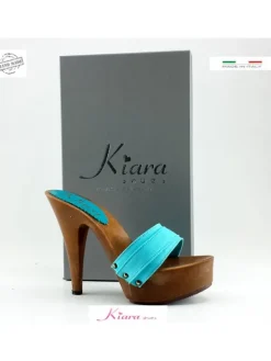 Kiara Shoes ZOCCOLO MOU TACCO 13 Turchese Hot
