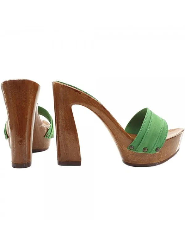 Kiara Shoes ZOCCOLO CON TACCO COMODO Verde Hot
