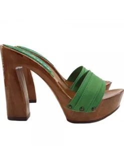 Kiara Shoes ZOCCOLO CON TACCO COMODO Verde Hot
